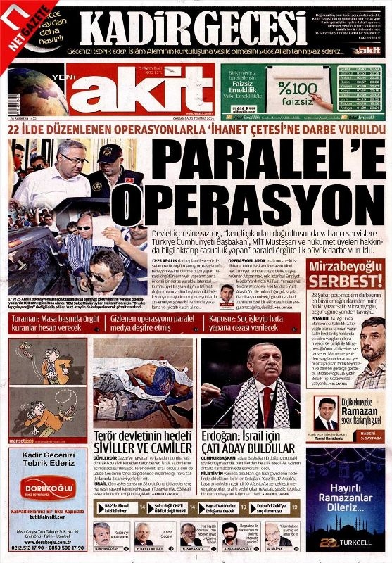 PARALEL OPERASYON GAZETE MANŞETLERİNDE 17