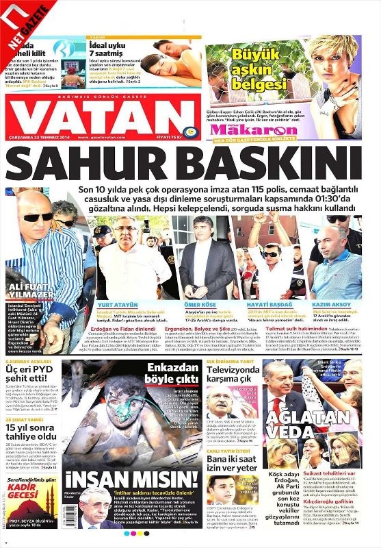 PARALEL OPERASYON GAZETE MANŞETLERİNDE 18
