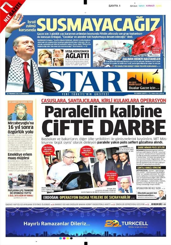 PARALEL OPERASYON GAZETE MANŞETLERİNDE 2