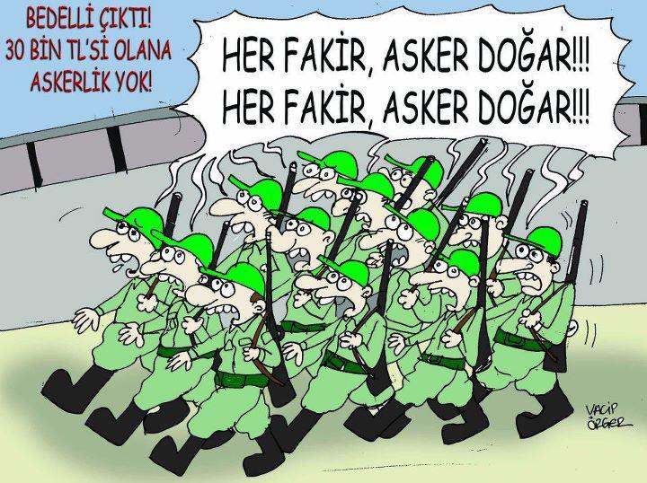 Bedelli askerlik karikatürlere yansıdı 1