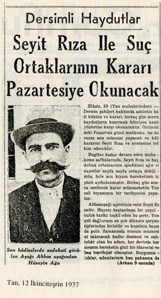 Dönemin Dersim manşetleri 17