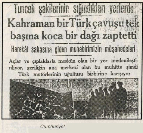 Dönemin Dersim manşetleri 5