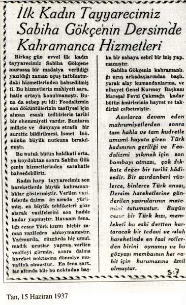 Dönemin Dersim manşetleri 9