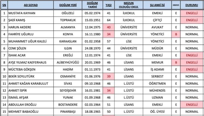 AK Parti'de adaylık için yarışan 206 isim 1