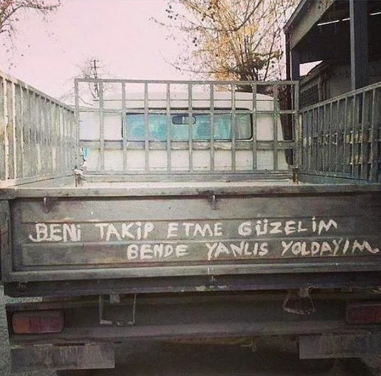 En ilginç araç arkası yazılar 10