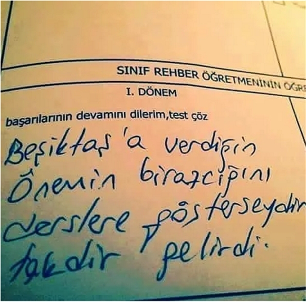 Öğretmenlerin komik karne yorumları 10