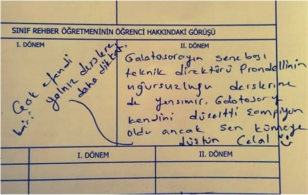 Öğretmenlerin komik karne yorumları 12