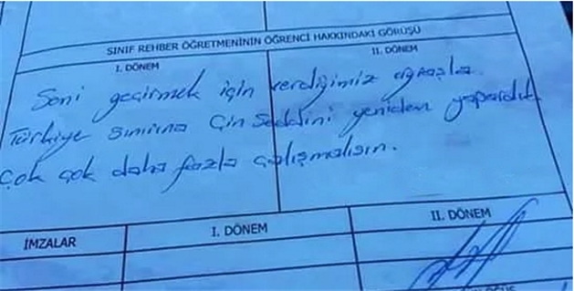 Öğretmenlerin komik karne yorumları