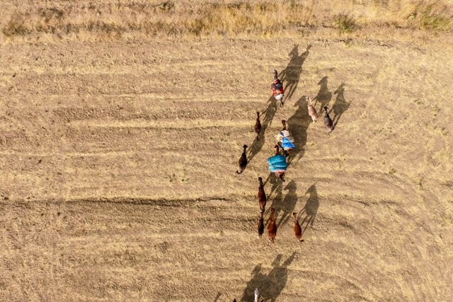 Göçerlerin çileli yolculuğu 'drone'la görüntülendi 9