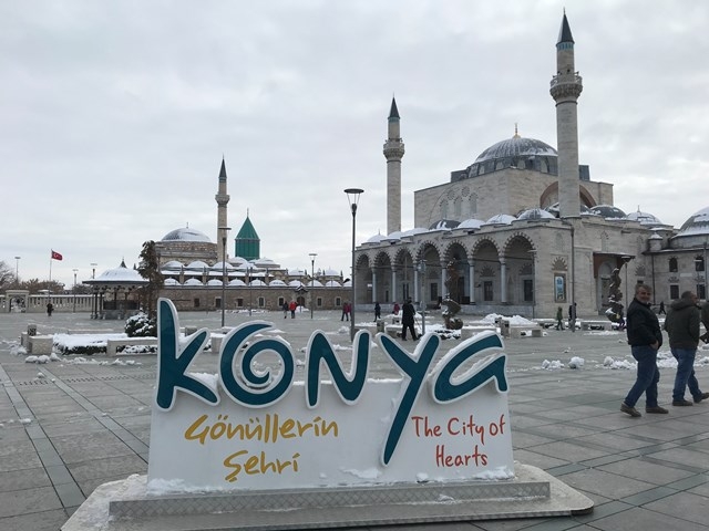 Konya'da kar manzarası havadan görüntülendi 4