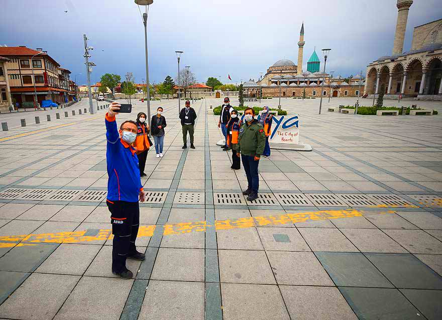 Sokağa çıkma yasağında Konya kartpostallık görüntüler verdi 8