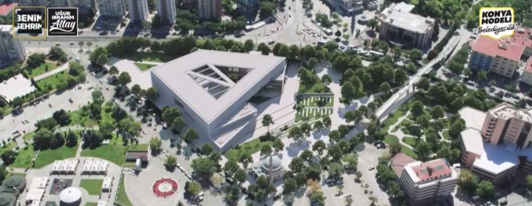 Konya Büyükşehir Belediye Binasının yerine yapılacak kütüphanenin ilk görüntülerini Başkan Altay paylaştı 9