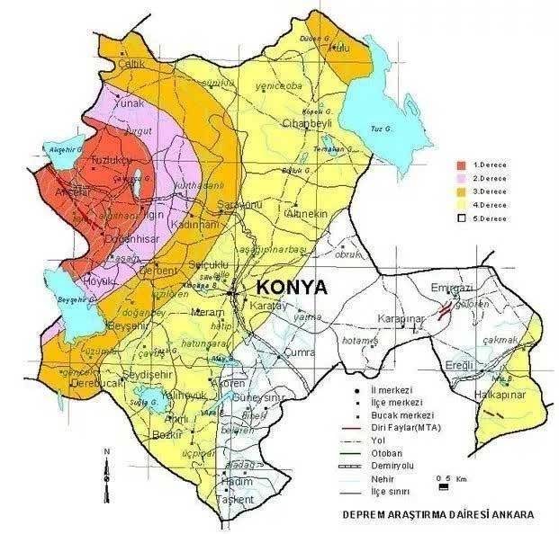 Konya'nın Deprem Risk Haritasına Göre Hangi İlçeler Riskli Hangileri Güvenli 7
