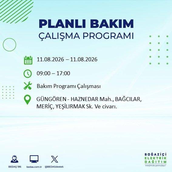 İstanbul karanlığa bürünecek! BEDAŞ Duyurdu: Salı Günü Saatler Sürecek Elektrik Kesintisi! 13