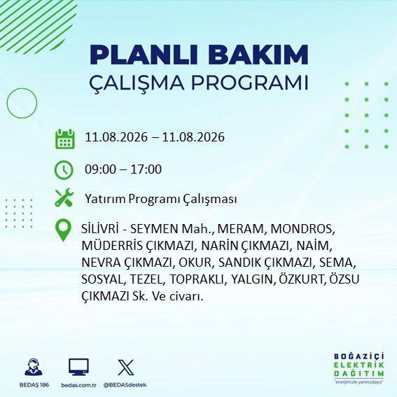 İstanbul karanlığa bürünecek! BEDAŞ Duyurdu: Salı Günü Saatler Sürecek Elektrik Kesintisi! 26