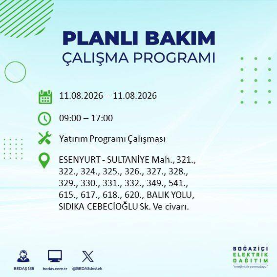 İstanbul karanlığa bürünecek! BEDAŞ Duyurdu: Salı Günü Saatler Sürecek Elektrik Kesintisi! 43