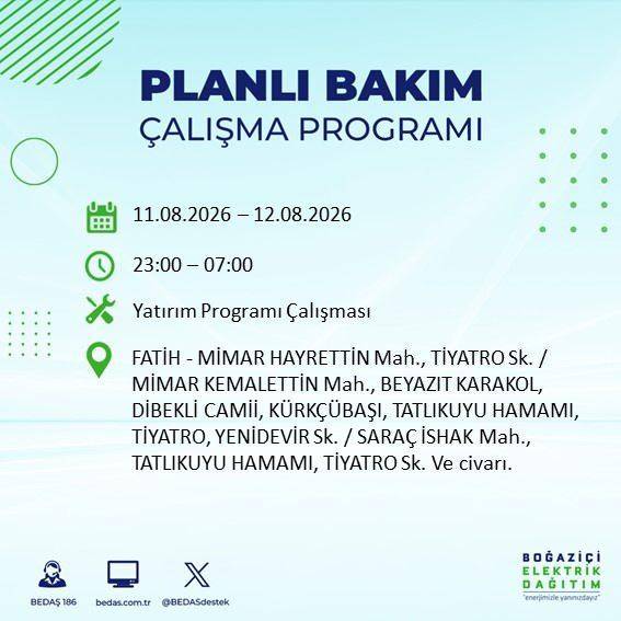 İstanbul karanlığa bürünecek! BEDAŞ Duyurdu: Salı Günü Saatler Sürecek Elektrik Kesintisi! 7