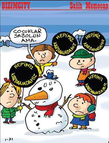 Karikatüristlerin kardan adam günü