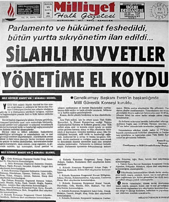 Kanlı darbe 12 Eylül 45