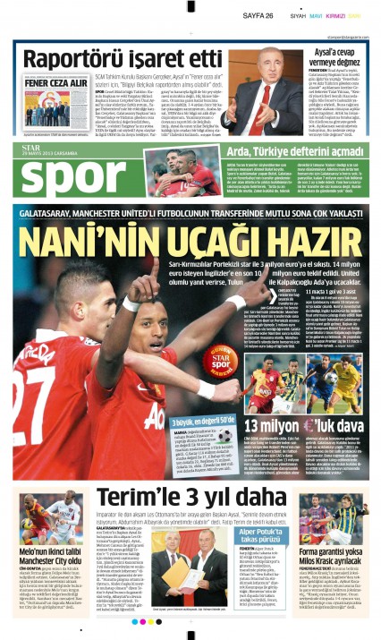 Gazetelerin spor manşetleri (29 Mayıs 2013) 13