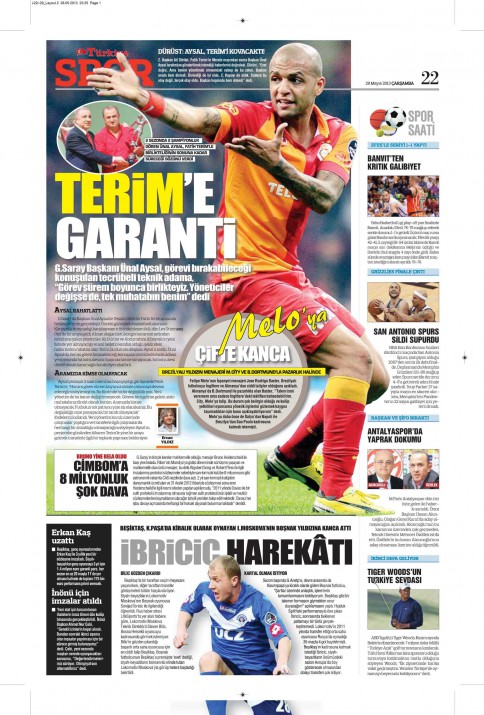 Gazetelerin spor manşetleri (29 Mayıs 2013) 15
