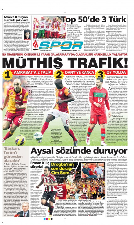 Gazetelerin spor manşetleri (29 Mayıs 2013) 9