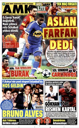 Spor gazetelerinin manşetleri 1