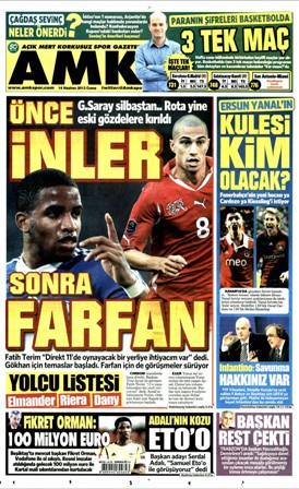 Spor gazetelerinin manşetleri 1