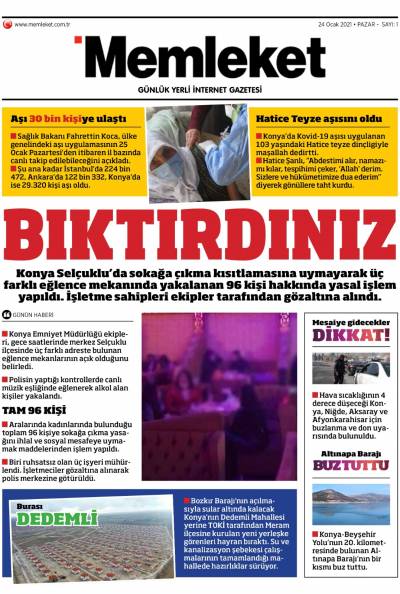 24 Ocak 2021-Konya Memleket Gazetesi
