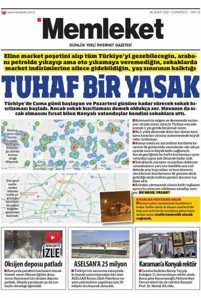 06 Şubat 2021-Konya Memleket Gazetesi