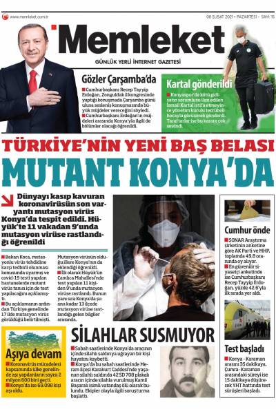 08 Şubat 2021-Konya Memleket Gazetesi