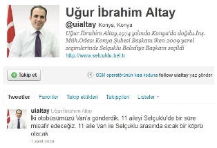 Başkan Altay Twitter'dan açıkladı