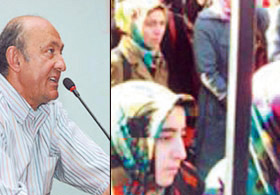 Prof. kapıda başörtüsü kontrolü yapıyor