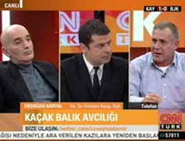 Canlı yayında balıkçı kapışması