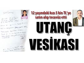 12 yaşındaki kızını sözleşmeyle sattı