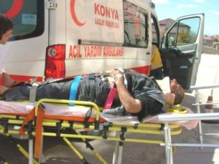 İş makinesi takla attı: 1 yaralı