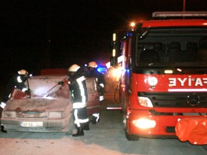 Seyir halindeki otomobil yandı