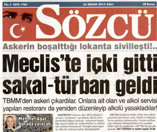 İçki yasağı Sözcü'yü krize soktu