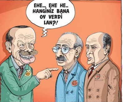 Arınç'ın muhalefeti vurduğu karikatür