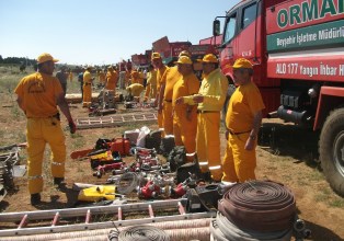 Beyşehir'de orman yangın tatbikatları sürüyor