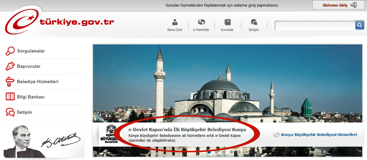 e-Devlet Kapısı’nda ilk büyükşehir Konya