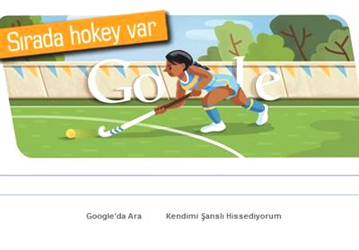 Google'dan Londra 2012 için hokey logosu (Doodle)