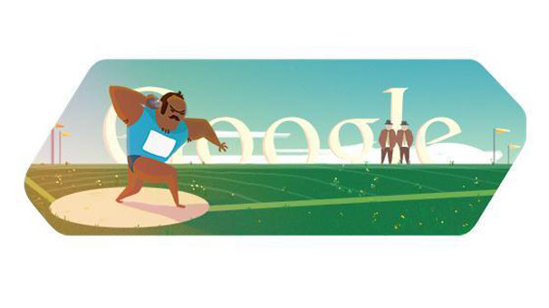 Google Doodle sırası gülle atmada