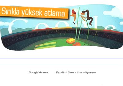 Google'dan Londra 2012 sırıkla atlama doodle'ı