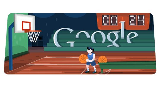 Google'dan Londra 2012 basketbol Doodle'u