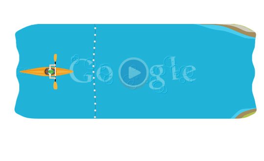Google'dan kano slalom doodle oyunu