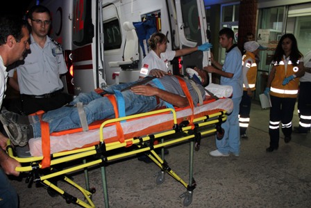 Üstüne patates çuvalı düştü