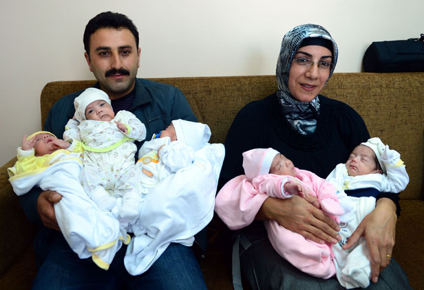 Bir çocuk daha isterken beşizleri oldu