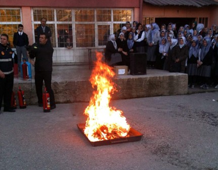 Akşehir'de yangın tatbikatı