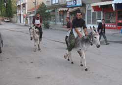 Eşekler şehre indi